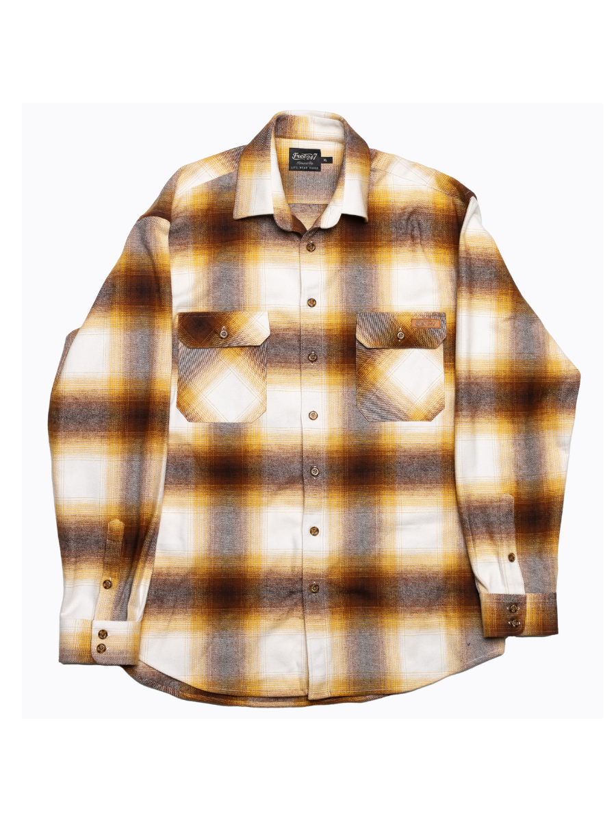 Bonfire Heavy Weight Premium Longsleeve Flannel Shirt - Rust