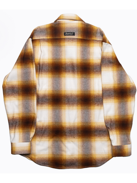 Bonfire Heavy Weight Premium Longsleeve Flannel Shirt - Rust