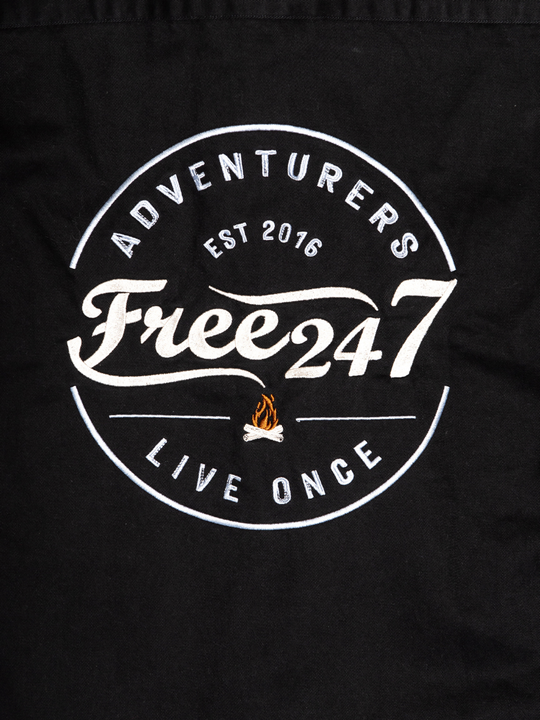 Adventurers Embroidered - Half Button Long Sleeve Men's Shirt