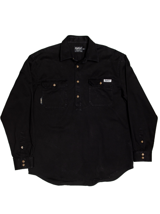 Adventurers Embroidered - Half Button Long Sleeve Men's Shirt