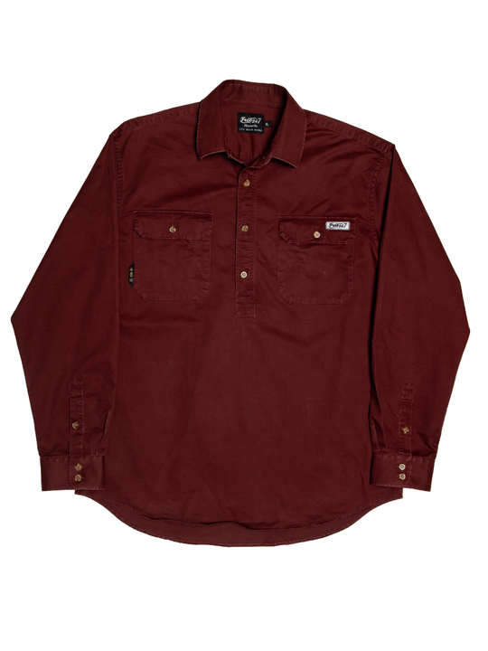 Adventurers Embroidered - Half Button Long Sleeve Men's Shirt