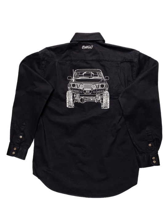 GU Patrol Manufacturers - Long Sleeve Embroidered Button Up Shirt